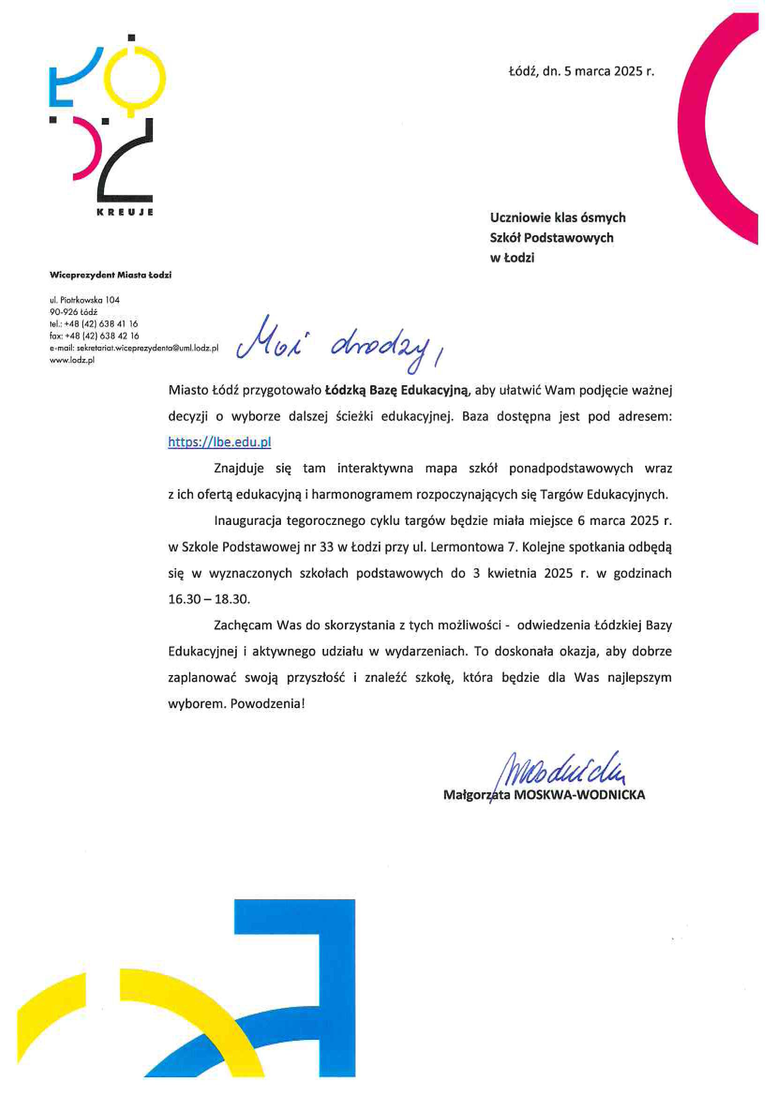 List do ósmoklasistów