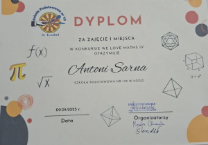 Dyplom dla Antka
