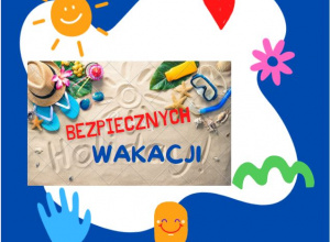 Napis Bezpieczne wakacje