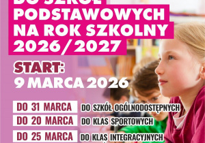 Plakat informujący o sposobie rekrutacji do szkół
