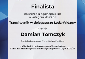 Dyplom finalisty