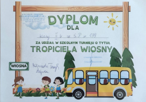 Dyplom dla uczniów 2b
