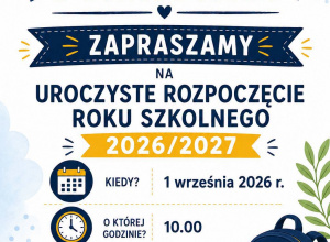 Plakat zaproszenie na rozpoczęcie roku